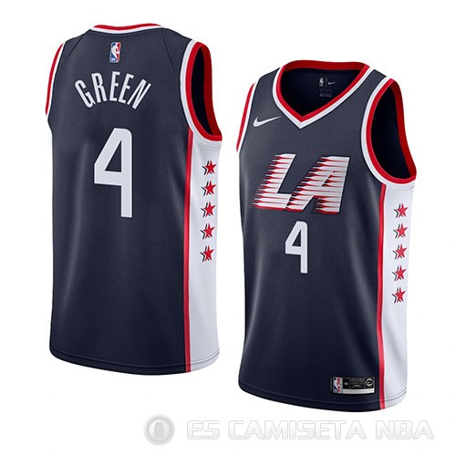 Camiseta Jamychal Green #4 Los Angeles Clippers Ciudad 2019 Azul - Haga un click en la imagen para cerrar